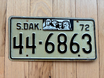 1972 South Dakota License Plate