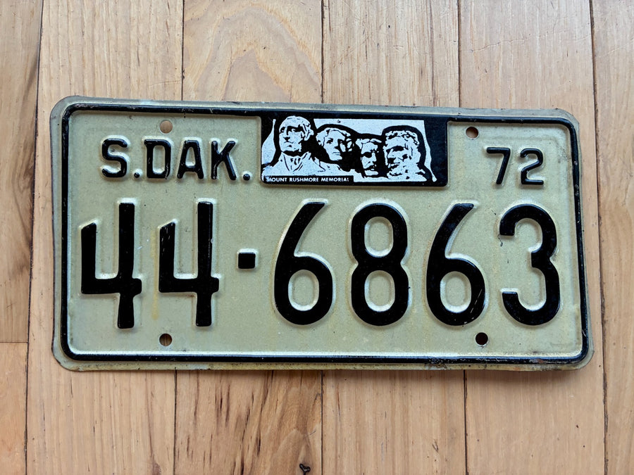 1972 South Dakota License Plate