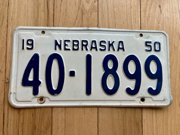 1950 Nebraska License Plate