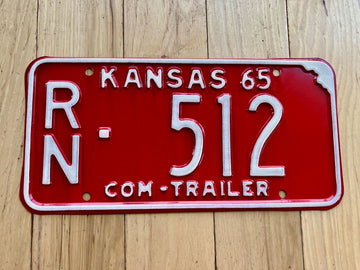 1965 Kansas Commercial Trailer License Plate