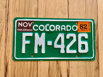 1982 Colorado Motorcycle License Plate