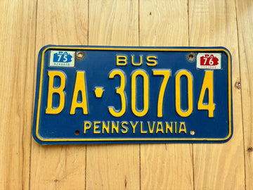 1976 Pennsylvania Bus License Plate