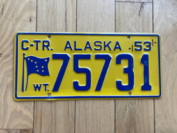 1953 Alaska Truck License Plate