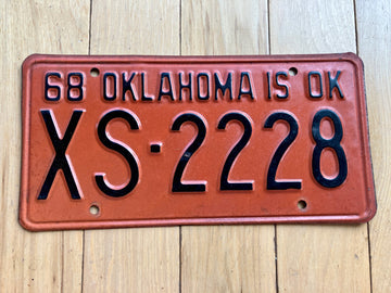 1968 Oklahoma License Plate