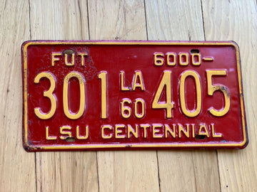 1960 Louisiana FUT License Plate