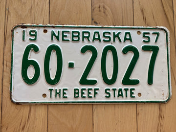 1957 Nebraska License Plate