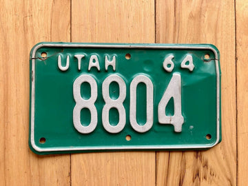 1964 Utah Motorcycle License Plate