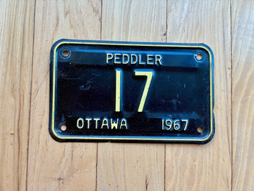 1967 Ottawa Canada Peddler License Plate