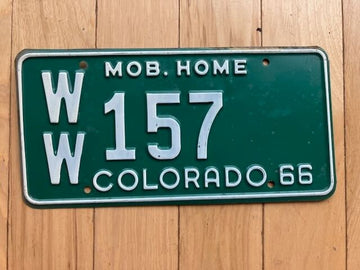 1966 Colorado Mobile Home License Plate