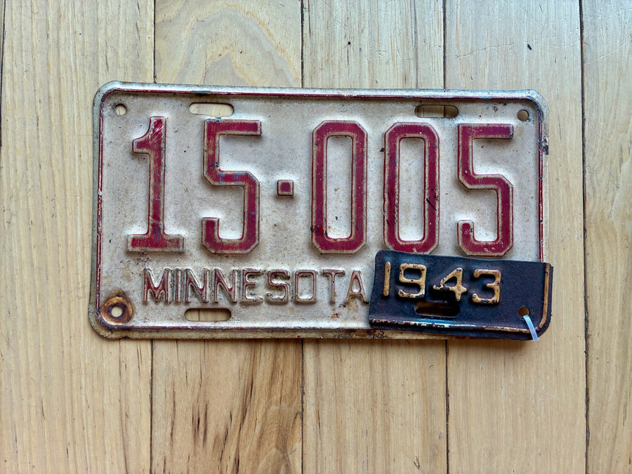 1943 Minnesota License Plate