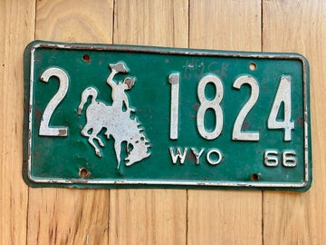 1966 Wyoming License Plate