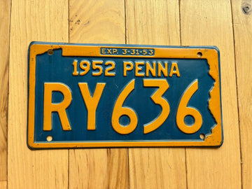 1952 1953 Pennsylvania License Plate