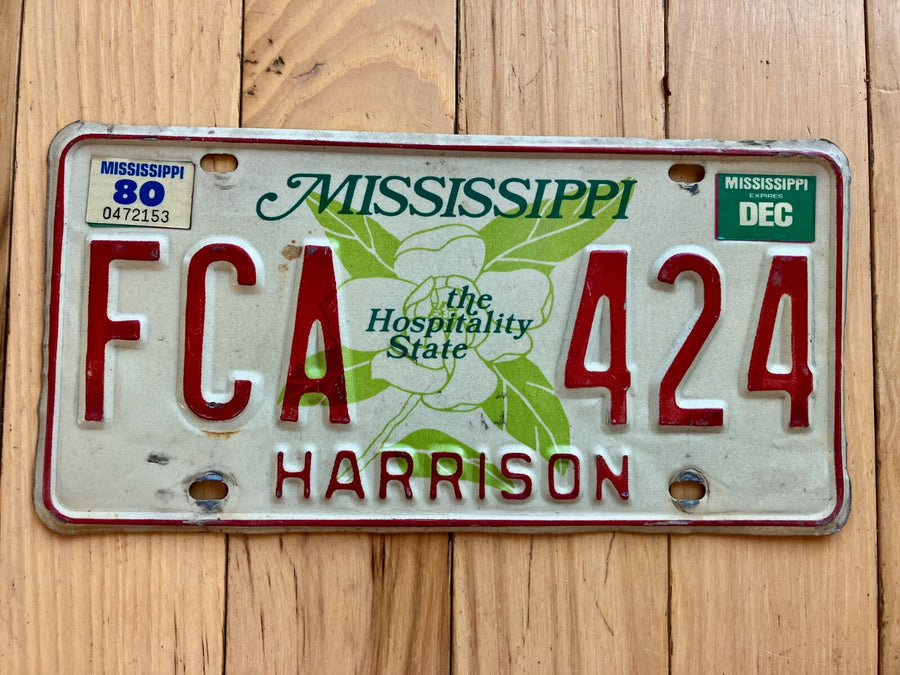 1980 Mississippi Harrison County License Plate