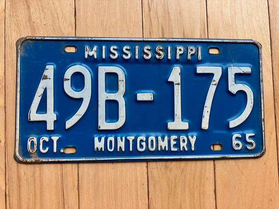 1965 Mississippi Montgomery County License Plate