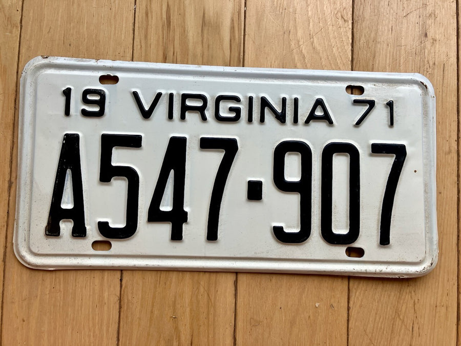 1971 Virginia License Plate
