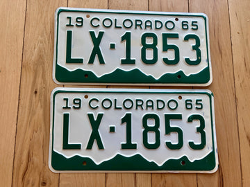 Pair of 1965 Colorado License Plates
