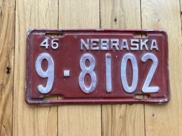 1946 Nebraska License Plate