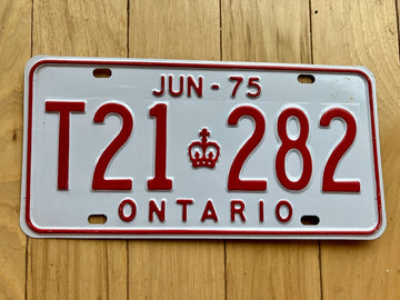 1975 Ontario Trailer License Plate