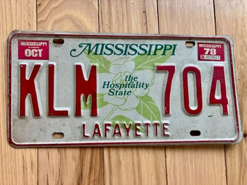 1978 Mississippi Lafayette County License Plate