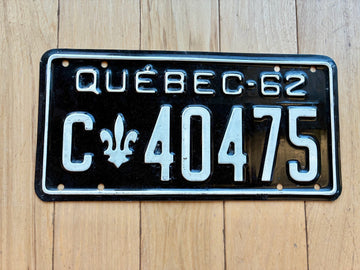 1962 Quebec License Plate
