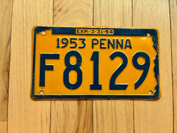 1953 1954 Pennsylvania License Plate