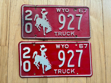 1967 Pair of Wyoming Truck License Plates