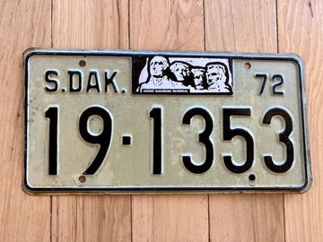 1972 South Dakota License Plate