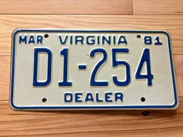 1981 Virginia Dealer License Plate
