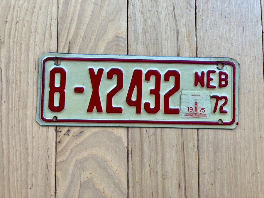 1972 Nebraska Farm Trailer License Plate