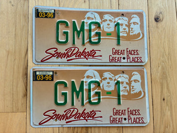 Pair of 1996 South Dakota Vanity License Plates