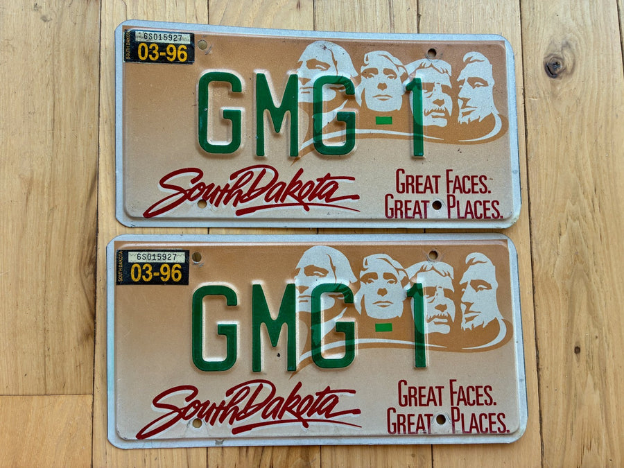 Pair of 1996 South Dakota Vanity License Plates