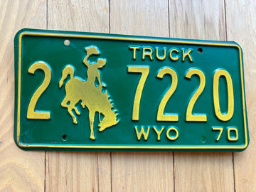 1970 Wyoming Truck License Plate