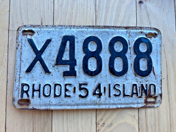 1954 Rhode Island License Plate