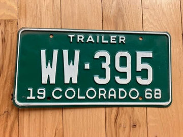 1968 Colorado Trailer License Plate