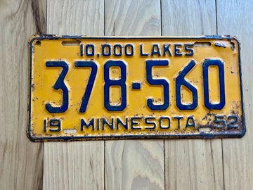 1952 Minnesota License Plate
