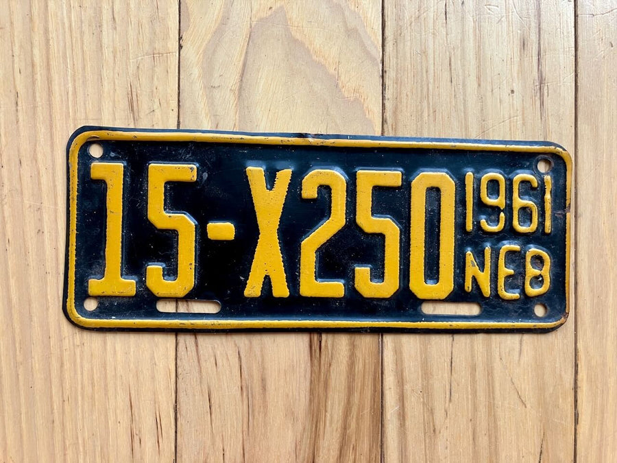 1961 Nebraska Farm Trailer License Plate