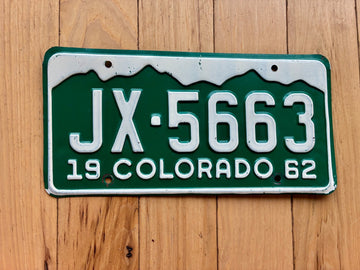1962 Colorado License Plate