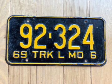 1969 Missouri Truck License Plate