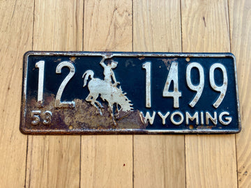 1953 Wyoming License Plate