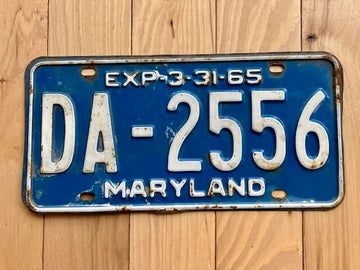 1965 Maryland License Plate