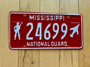 1977 Mississippi National Guard License Plate