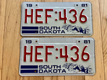 Pair Of 1981 South Dakota License Plates