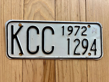 1972 Kansas Corporation Commission License Plate