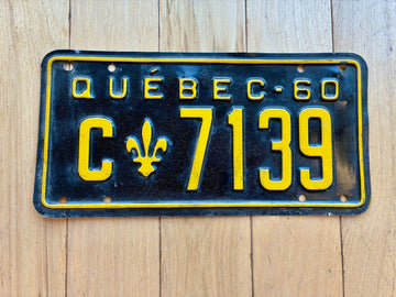1960 Quebec License Plate