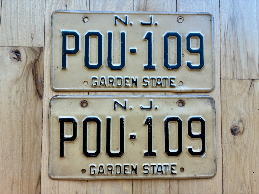 Pair of 1960s Base New Jersey License Plates
