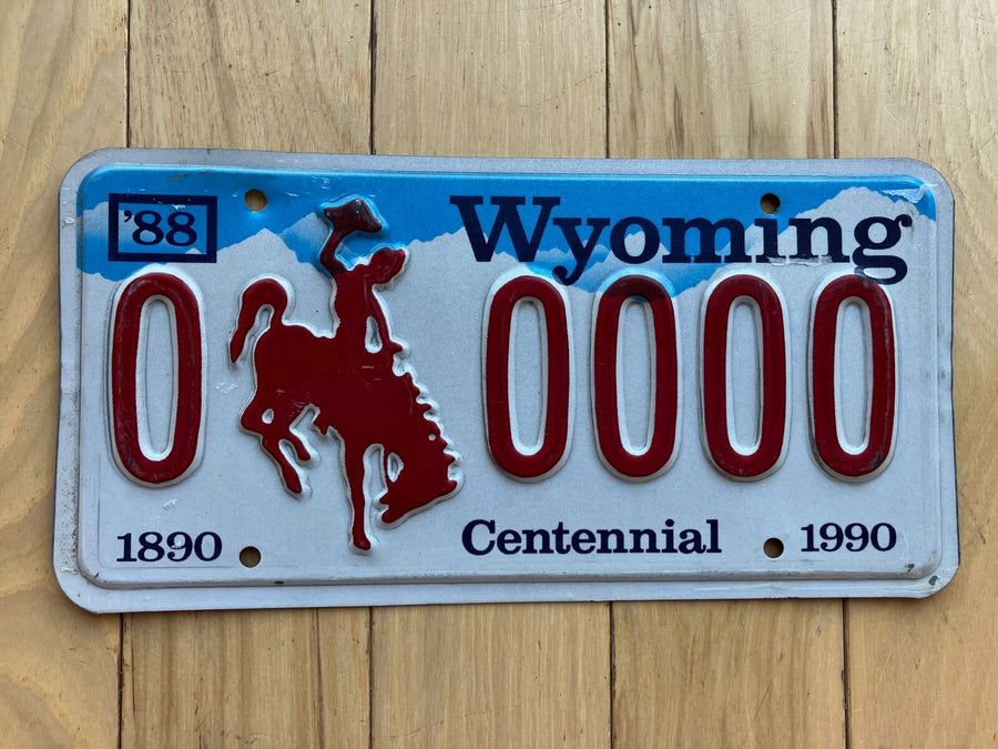 1990 Wyoming Centennial Sample License Plate