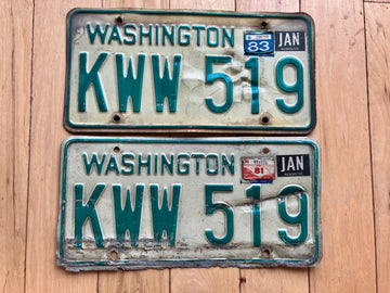 Pair Of 1981 Washington State License Plates In Terrible Condition