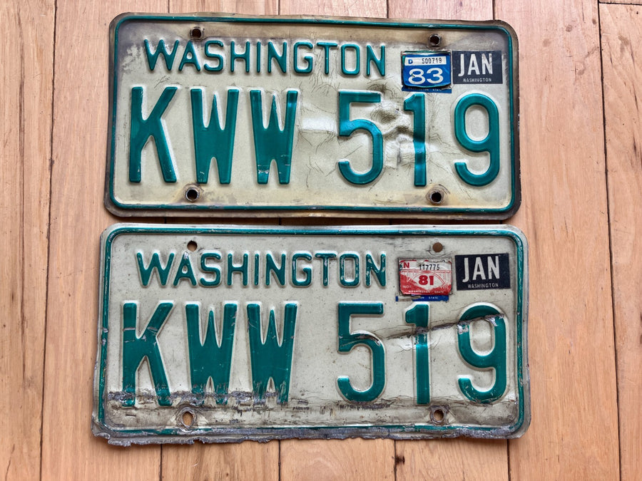 Pair Of 1981 Washington State License Plates In Terrible Condition
