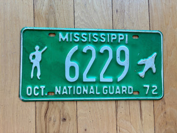 1972 Mississippi National Guard License Plate