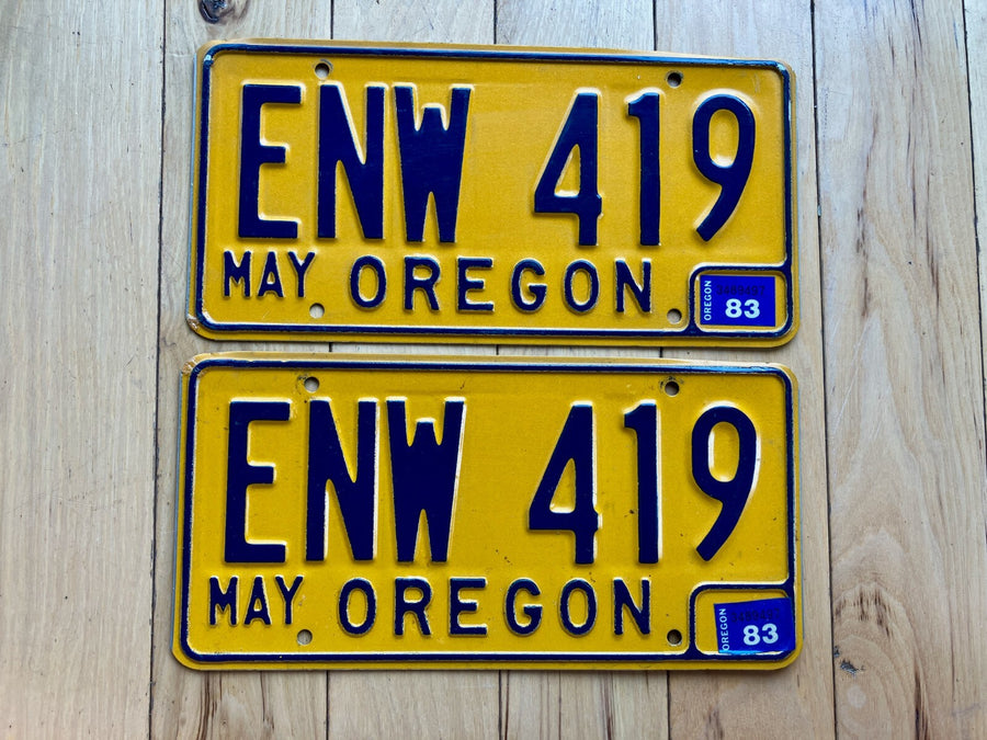 Pair of 1983 Oregon License Plates